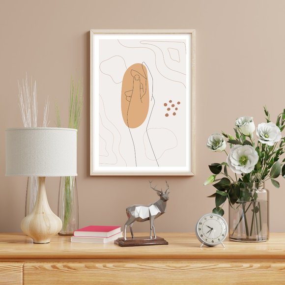 Modern Minimalist Hand Abstract Boho Wall Art Print Home Decor [No Frame] - Picture 3 of 5